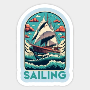 Sailing under full sail | Yacht ocean sailing Sticker